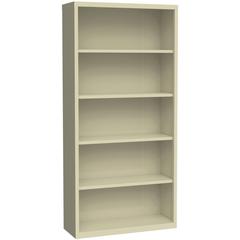 Lorell Fortress Series Bookcase - 34.5" Width x 13" Depth x 72" Height - 6 x Shelf(ves) - Putty - Powder Coated - Steel - Yes