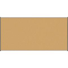 Lorell Satin-Finish Bulletin Board - 96" Board Height x 48" Board Width - Natural Cork Surface - Durable, Self-healing - Silver Anodized Aluminum Frame - 1 Each