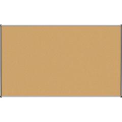 Lorell Satin-Finish Bulletin Board - 72" Board Height x 48" Board Width - Natural Cork Surface - Durable, Self-healing - Silver Anodized Aluminum Frame - 1 Each