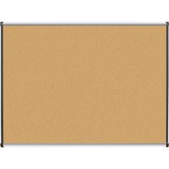 Lorell Satin-Finish Bulletin Board - 48" Board Height x 36" Board Width - Natural Cork Surface - Durable, Self-healing - Silver Anodized Aluminum Frame - 1 Each