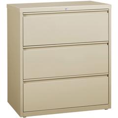 Lorell Fortress Series Lateral File - 36" Width x 18.6" Depth x 40.3" Height - 3 x Drawer(s) for File - Letter, Legal, A4 - Lateral - Locking Drawer, Magnetic Label Holder, Ball-bearing Suspension, Le