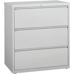 Lorell Fortress Series Lateral File - 36" x 18.6" x 40.3" - 3 x Drawer(s) for File - Letter, Legal, A4 - Lateral - Locking Drawer, Magnetic Label Holder, Ball-bearing Suspension, Leveling Glide, Locki