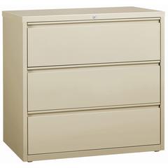 Lorell Fortress Series Lateral File - 42" x 18.6" x 40.3" - 3 x Drawer(s) for File - Letter, Legal, A4 - Lateral - Locking Drawer, Magnetic Label Holder, Ball-bearing Suspension, Leveling Glide - Putt