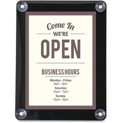 Deflecto Window Display - 1 Each - 8.5" Width x 11" Height - Rectangular Shape - Glass-mountable, Window-mountable - Double Sided - UV Protected, Heat Resistant, Suction Cup - Restaurant, Door, Wall -
