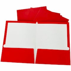 Business Source Letter No Pocket Folder - 8 1/2" x 11" - 100 Sheets Capacity - 2 Internal Pocket - Card Paper - Red - Durable, Laminated, Die-cut - 1 Box