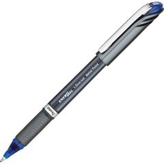 EnerGel EnerGel NV Liquid Gel Pens - Blue Ink - Gel-based - Gray Barrel - Metal Tip - 1 Dozen