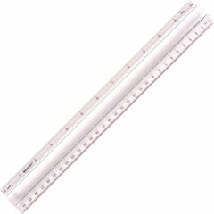Westcott 12" Clear Magnifying Data Processing Ruler - 12" Length - 1/16 Graduations - Imperial, Metric Measuring System - Glass - 1 Each - Clear