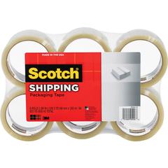 Scotch Lightweight Shipping/Packaging Tape - 109 yd Length x 1.88" Width - 2.2 mil Thickness - 3" Core - Synthetic Rubber Resin Backing - For Sealing, Packing - 6 / Pack - Clear