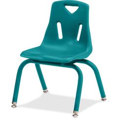 Jonti-Craft Berries Plastic Chairs with Powder Coated Legs - Teal Polypropylene Seat - Powder Coated Steel Frame - Four-legged Base - Teal - 1 Each