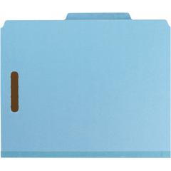 Smead 2/5 Tab Cut Letter Recycled Classification Folder - 3" Folder Capacity - 8 1/2" x 11" - 3" Expansion - 2 x 2K Fastener(s) - Top Tab Location - Right of Center Tab Position - 3 Divider(s) - Blue 