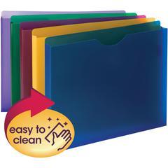 Smead Straight Tab Cut Letter File Jacket - 1" Folder Capacity - 8 1/2" x 11" - 1" Expansion - Blue, Red, Yellow, Green, Purple - 10 / Pack