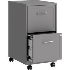Space Solutions 18" Deep 2 Drawer Vertical File Cabinet, Arctic Silver