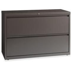 Lorell Fortress Series Lateral File - 42" x 18.6" x 28" - 1 x Shelf(ves) - 2 x Drawer(s) for File - Letter, Legal, A4 - Lateral - Magnetic Label Holder, Ball Bearing Slide, Ball-bearing Suspension, Ad