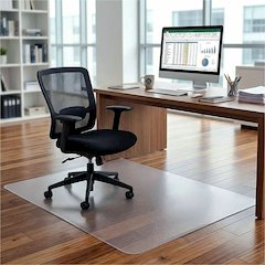 Lorell Oversized Chair Mat for Hard Floors - 60" x 60" - Hard Floor - 60" Width x 60" Depth x 0.075" Thickness - Square - Polycarbonate - Clear - 1 Each