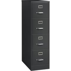 Lorell Fortress Series 26-1/2" Commercial-Grade Vertical File Cabinet - 15" Width x 26.5" Depth x 52" Height - 4 x Drawer(s) for File - Letter - Vertical - Drawer Extension, Security Lock, Label Holde