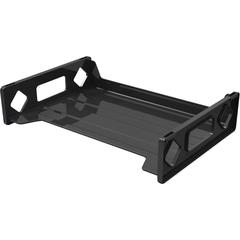 Deflecto Sustainable Office Stackable Desk Tray - 2.8" Height x 16.1" Width x 9" DepthDesktop - Stackable, Sturdy, Eco-friendly, Durable - 30% Recycled - Black - Plastic - 1 Each