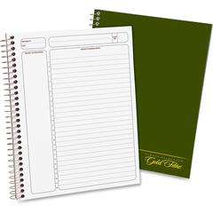 Ampad Gold Fibre Classic Project Planner - Action - White Sheet - Wire Bound - White - Classic Green Cover - 9.5" Height x 7.3" Width - Notes Area, Heavyweight, Micro Perforated, Durable Cover, Sturdy