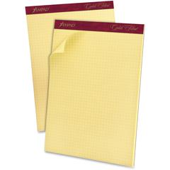Ampad Gold Fibre Graph Pad - 50 Sheets - Both Side Ruling Surface - 16 lb Basis Weight - Letter - 8 1/2" x 11" Sheet Size x 8.5" Width x 11.8" Length - Canary Paper - Heavyweight, Chipboard Backing, M