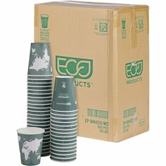 Eco-Products 12 oz World Art Insulated Hot Beverage Cups - 12 fl oz - Green - Hot Drink - No - 600 / Carton