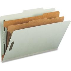 Nature Saver 2/5 Tab Cut Legal Recycled Classification Folder - 8 1/2" x 14" - 6 x Prong K Style Fastener(s) - 1" Fastener Capacity for Divider, 2" Fastener Capacity for Folder - 2 Divider(s) - Gray, 