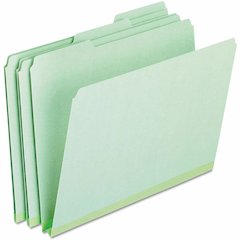 Pendaflex 1/3 Tab Cut Letter Top Tab File Folder - 8 1/2" x 11" - 1" Expansion - Top Tab Location - Assorted Tab Position - 25 pt. - Light Green - Heavyweight, Rigid, Durable, Expandable Gusset, Reinf