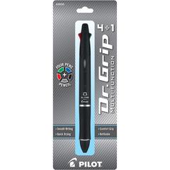 Pilot Dr. Grip Multi 4Plus1 Retractable Pen/Pencil - Fine Pen Point - 0.7 mm Pen Point Size - 2HB Pencil Grade - 0.5 mm Lead Size - Refillable - Black, Blue, Red, Green Ink - Black Barrel - Retractabl
