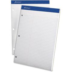 Ampad Double Sheet Writing Pads - 100 Sheets - 15 lb Basis Weight - 8 1/2" x 11 3/4" - 11.75" x 8.5" x 0.4" - White Paper - Micro Perforated, Easy Tear, Rigid, Chipboard Backing - 1 / Pad