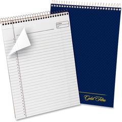 Ampad Gold Fibre Wirebound Legal Pad - 70 Sheets - Wire Bound - 20 lb Basis Weight - 8 1/2" x 11 3/4" - 8.50" x 0.4" x 12.3" - White Paper - Navy Cover - Micro Perforated, Easy Tear, Rigid, Chipboard 