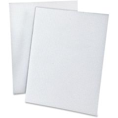 Ampad 2 - Sided Quadrille Pads - Letter - 50 Sheets - Both Side Ruling Surface - 20 lb Basis Weight - Letter - 8 1/2" x 11" - 0.25" x 8.5" x 11" - White Paper - Dual Sided, Smudge Resistant, Rigid, Ch