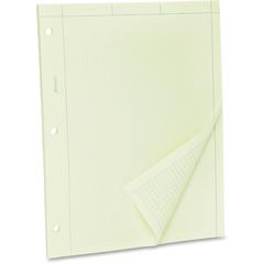 TOPS Engineering Computation Pad - 100 Sheets - Both Side Ruling Surface - Ruled Margin - 15 lb Basis Weight - Letter - 8 1/2" x 11" - Green Tint Paper - Hole-punched - 1 / Pad