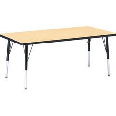 Jonti-Craft Berries Maple Top/Edge Rectangle Table - Laminated Rectangle, Maple Top - Adjustable Height - 15" to 24" Adjustment - 60" Table Top Length x 30" Table Top Width x 1.13" Table Top Thickness
