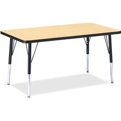 Jonti-Craft Berries Height Maple Top Black Edge Rectangle Table - Laminated Rectangle, Maple Top - Adjustable Height - 15" to 24" Adjustment - 36" Table Top Length x 24" Table Top Width x 1.13" Table 