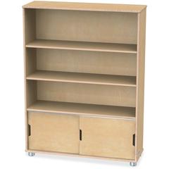 Jonti-Craft TrueModern Bookcase Storage - 3 Compartment(s) - 48" Height x 36" Width x 12" Depth - Adjustable Shelf, Durable - Baltic - Anodized Aluminum, Birch - 1 Each