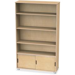 Jonti-Craft TrueModern Bookcase Storage - 4 Compartment(s) - 60" Height x 36" Width x 12" Depth - Adjustable Shelf, Durable - Baltic - Anodized Aluminum, Birch - 1 Each