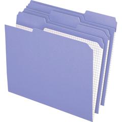 Pendaflex 1/3 Tab Cut Letter Recycled Top Tab File Folder - 8 1/2" x 11" - 3/4" Expansion - Top Tab Location - Assorted Tab Position - 11 pt. - Lavender - Reinforced Top, Reinforced Tab - 10% Fiber Re