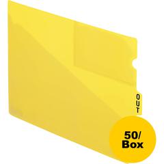 Pendaflex Poly End Tab Out Guides - 50 x Divider(s) - 9.5" Divider Width - Letter - 8.50" Width x 11" Length - Yellow Polypropylene Divider - Durable, Pocket, Wear Resistant, Tear Resistant, Moisture 