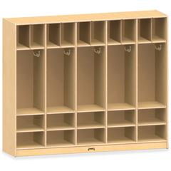 Jonti-Craft Rainbow Accents Large Locker Organizer without Tubs - 4 Tier(s) - 50.5" Height x 60" Width x 15" Depth - Double Hook, Rounded Corner, Durable, Stain Resistant, Yellowing Resistant - UV Acr