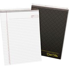 Ampad Gold Fibre Classic Wirebound Legal Pads - 70 Sheets - Wire Bound - 0.34" Ruled - 20 lb Basis Weight - 8 1/2" x 11 3/4" - 0.43" x 8.5" x 12.3" - White Paper - Brown Cover - Micro Perforated, Rigi
