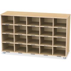 Jonti-Craft TrueModern 20-cubbie Shelf Unit - 20 Compartment(s) - 29.5" Height x 48.5" Width x 15" Depth - Durable, Rounded Corner, Yellowing Resistant - UV Acrylic - Baltic - Anodized Aluminum, Balti