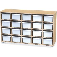Jonti-Craft TrueModern 20-Cubbie Bins Storage - 20 Compartment(s) - 29.5" Height x 48.5" Width x 15" Depth - Durable, Rounded Corner, Yellowing Resistant - UV Acrylic - Baltic, White - Anodized Alumin