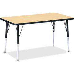 Jonti-Craft Berries Adult Height Color Top Rectangle Table - Laminated Rectangle, Maple Top - Four Leg Base - 4 Legs - Adjustable Height - 24" to 31" Adjustment - 36" Table Top Length x 24" Table Top 