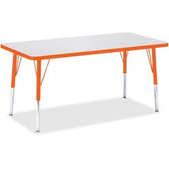 Jonti-Craft Berries Elementary Height Color Edge Rectangle Table - Laminated Rectangle Top - Four Leg Base - 4 Legs - Adjustable Height - 15" to 24" Adjustment - 48" Table Top Length x 24" Table Top W