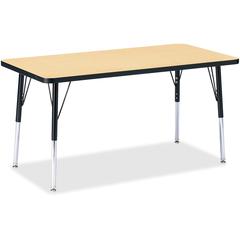 Jonti-Craft Berries Adult Height Color Top Rectangle Table - Laminated Rectangle, Maple Top - Four Leg Base - 4 Legs - Adjustable Height - 24" to 31" Adjustment - 48" Table Top Length x 24" Table Top 