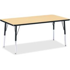 Jonti-Craft Berries Adult Height Color Top Rectangle Table - Laminated Rectangle, Maple Top - Four Leg Base - 4 Legs - Adjustable Height - 24" to 31" Adjustment - 60" Table Top Length x 30" Table Top 