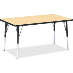 Jonti-Craft Berries Adult Height Color Top Rectangle Table - Laminated Rectangle, Maple Top - Four Leg Base - 4 Legs - Adjustable Height - 24" to 31" Adjustment - 48" Table Top Length x 30" Table Top 