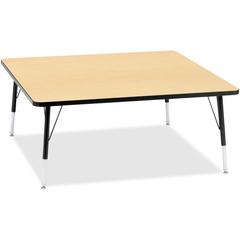 Jonti-Craft Berries Elementary Height Color Top Square Table - Laminated Square, Maple Top - Four Leg Base - 4 Legs - Adjustable Height - 15" to 24" Adjustment - 48" Table Top Length x 48" Table Top W