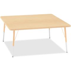 Jonti-Craft Berries Adult Height Maple Top/Edge Square Table - Laminated Square, Maple Top - Four Leg Base - 4 Legs - Adjustable Height - 24" to 31" Adjustment - 48" Table Top Length x 48" Table Top W