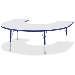 Jonti-Craft Berries Prism Horseshoe Student Table - Gray Horseshoe-shaped, Laminated Top - Four Leg Base - 4 Legs - Adjustable Height - 24" to 31" Adjustment - 66" Table Top Length x 60" Table Top Wid