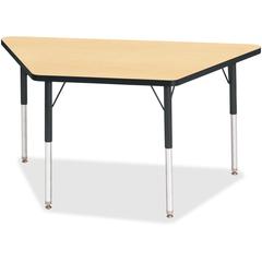 Jonti-Craft Berries Adult-Size Classic Color Trapezoid Table - Laminated Trapezoid, Maple Top - Four Leg Base - 4 Legs - Adjustable Height - 24" to 31" Adjustment - 48" Table Top Length x 24" Table To