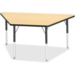Jonti-Craft Berries Adult-Size Classic Color Trapezoid Table - Laminated Trapezoid, Maple Top - Four Leg Base - 4 Legs - Adjustable Height - 24" to 31" Adjustment - 60" Table Top Length x 30" Table To